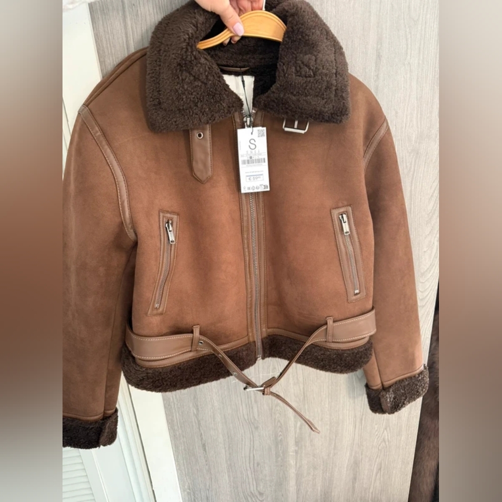 Brown Shearling Aviator Jacket